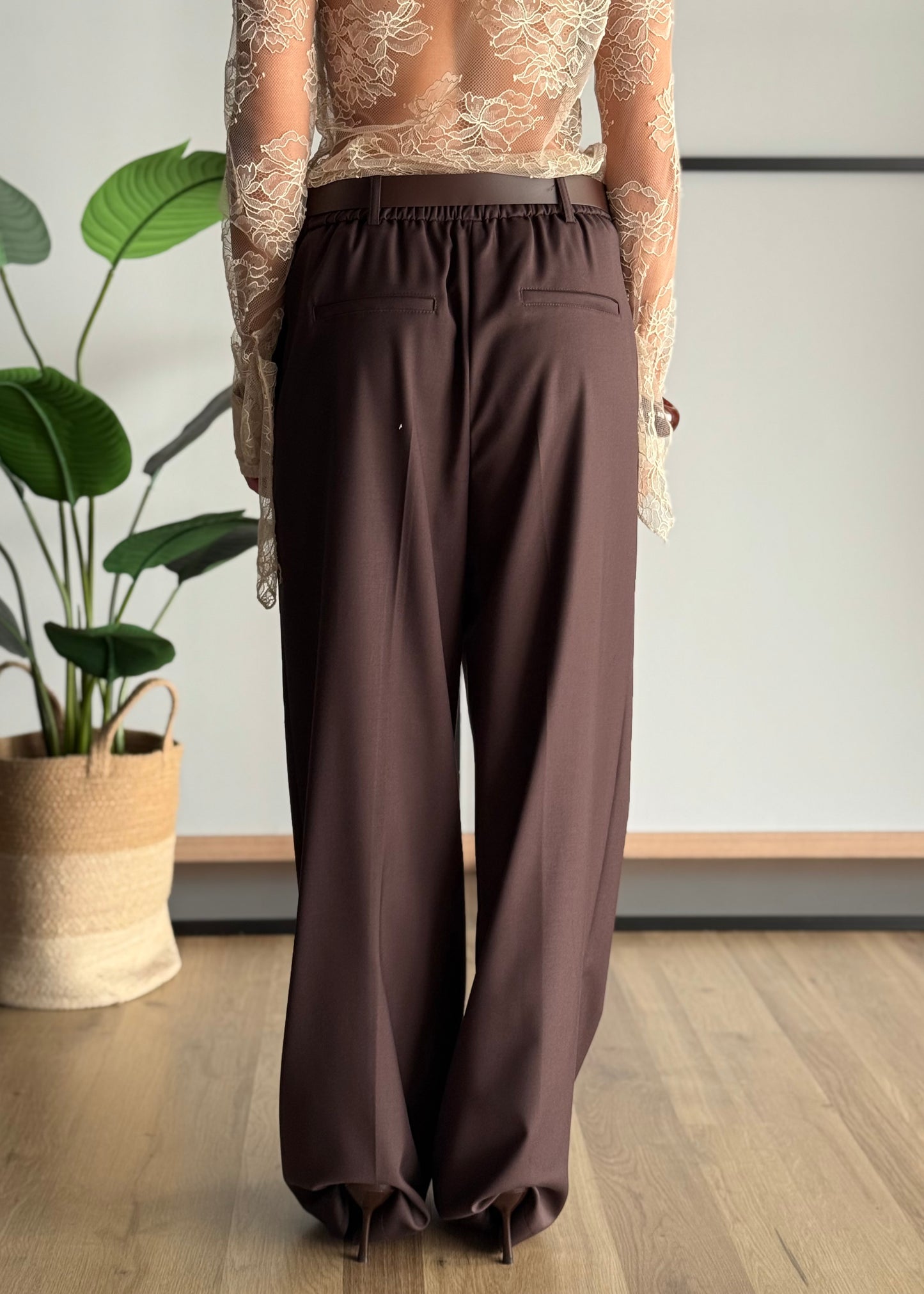 Pantalone palazzo con cintura -ZAHJR