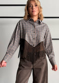 Carica l'immagine nel visualizzatore della galleria, Camicia check con frange moro - PHILIALOFT