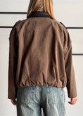 Carica l'immagine nel visualizzatore della galleria, Giacca Bomber taupe con Collo in Ecopelle