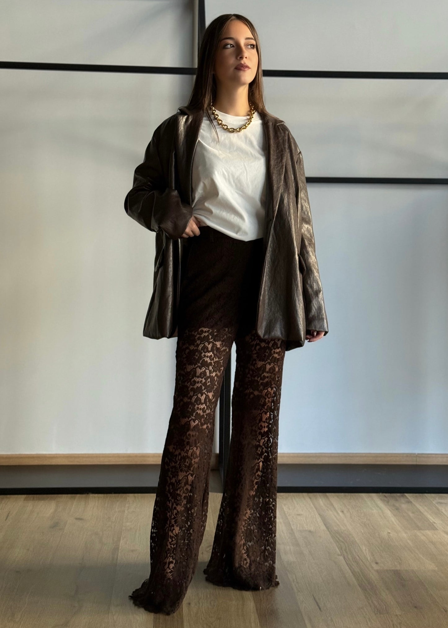 Pantalone a zampa in pizzo -PHILIALOFT