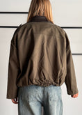 Carica l'immagine nel visualizzatore della galleria, Giacca Bomber militare con Collo in Ecopelle