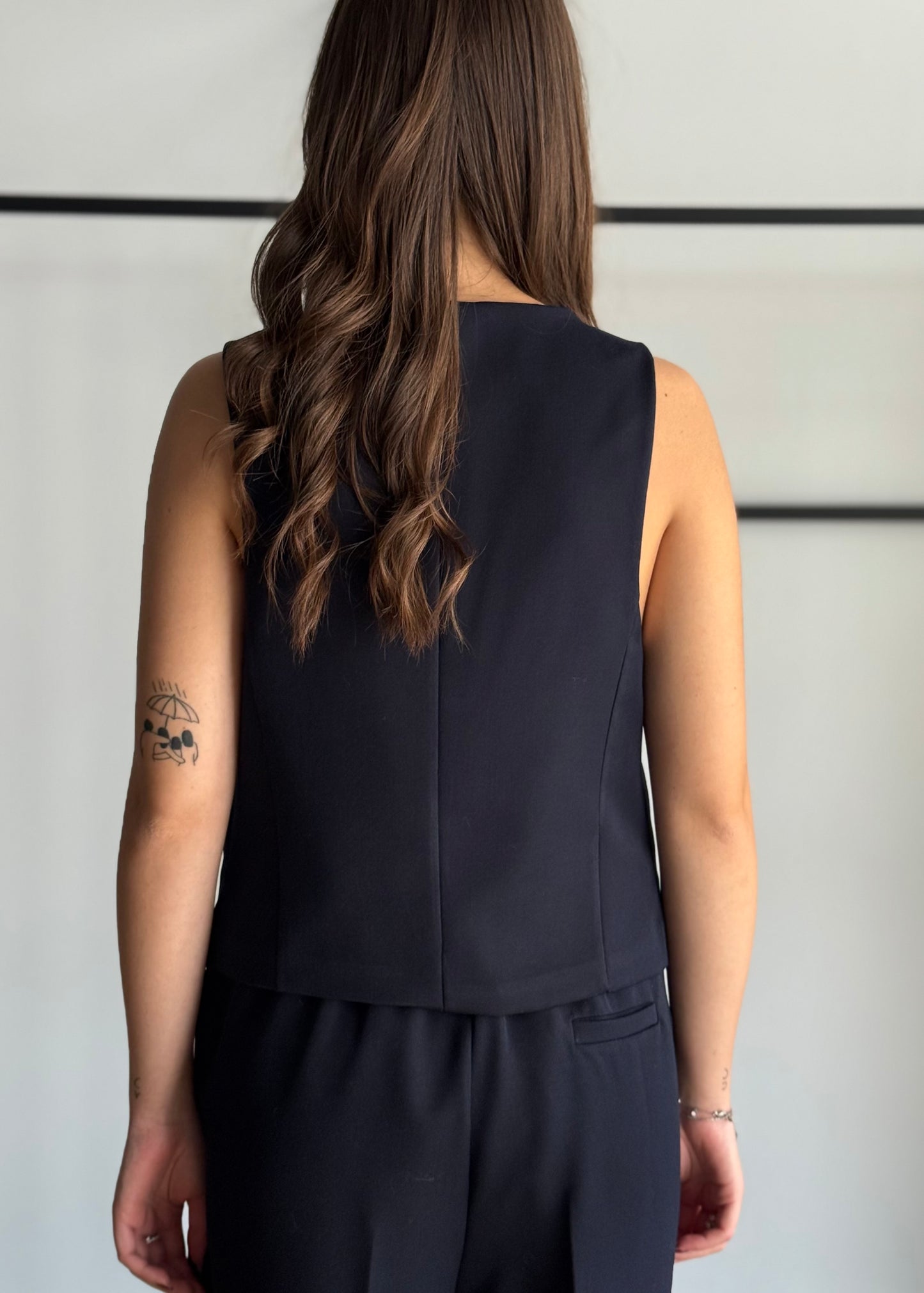 Gilet sartoriale blu con bottoni -ZAHJR