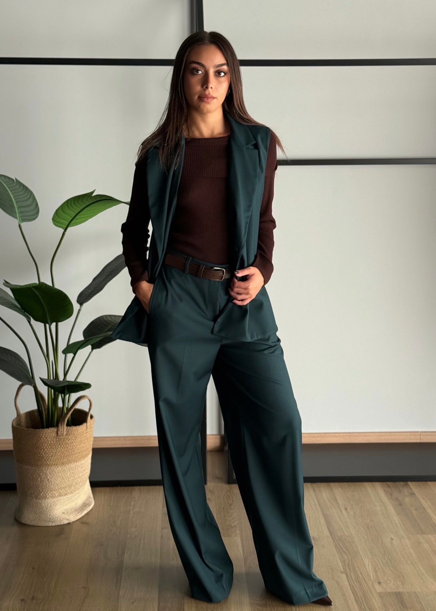 Pantaloni a palazzo con cintura -ZAHJR