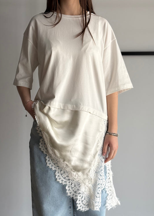 T-shirt THEVICE con dettaglio pizzo