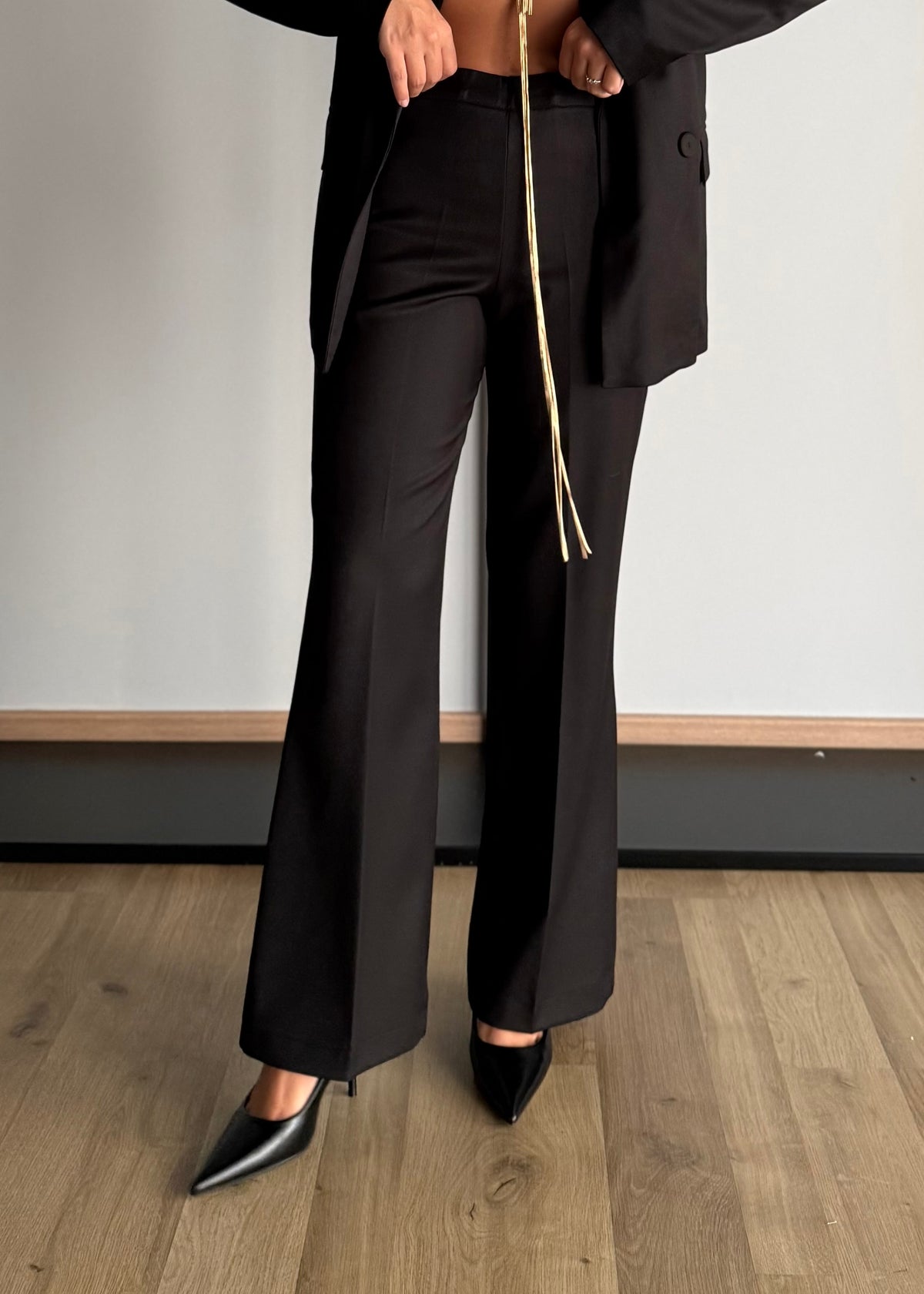 Pantalone flare sartoriale nero - ZAHJR