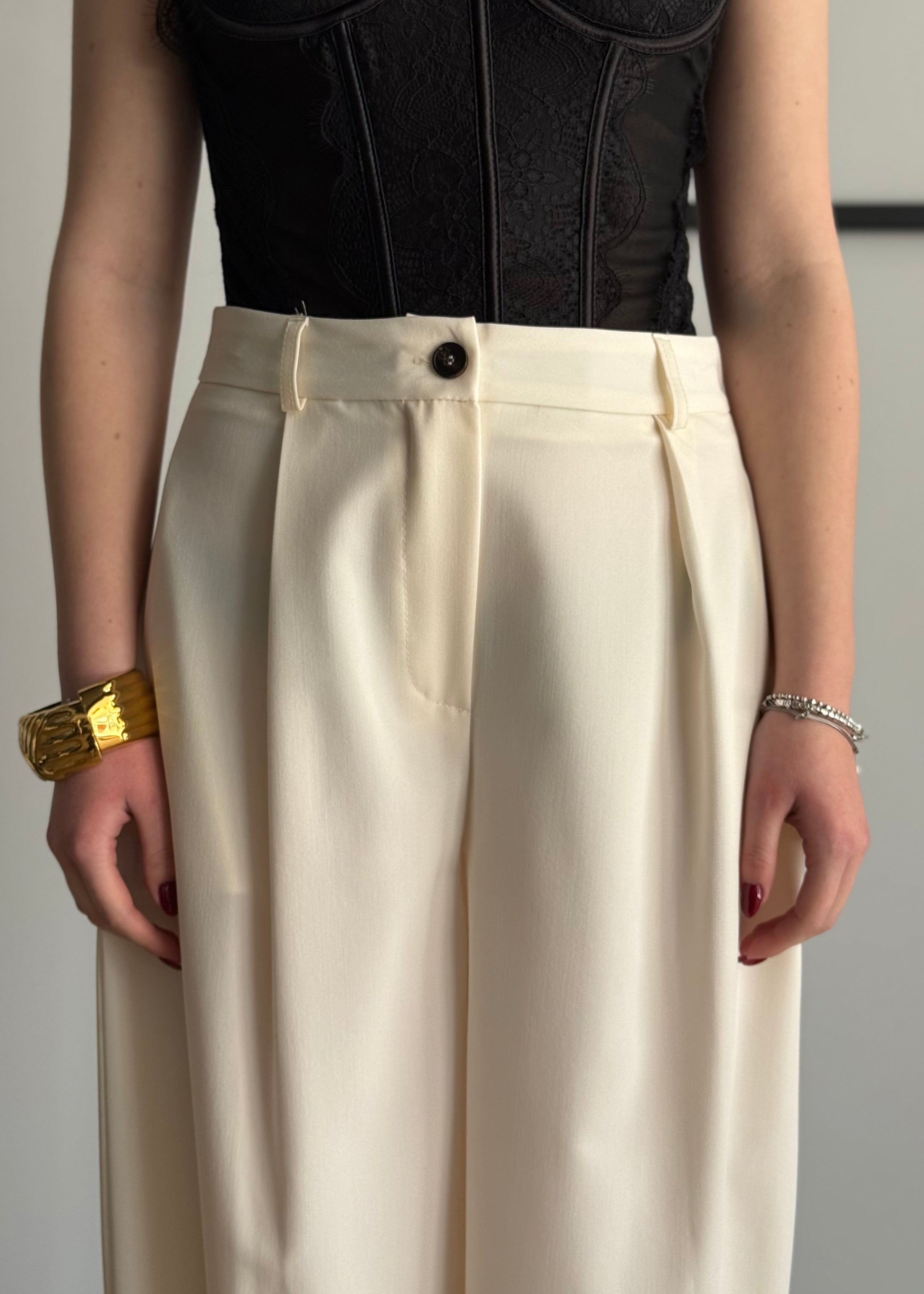 Pantalone panna THEVICE a palazzo