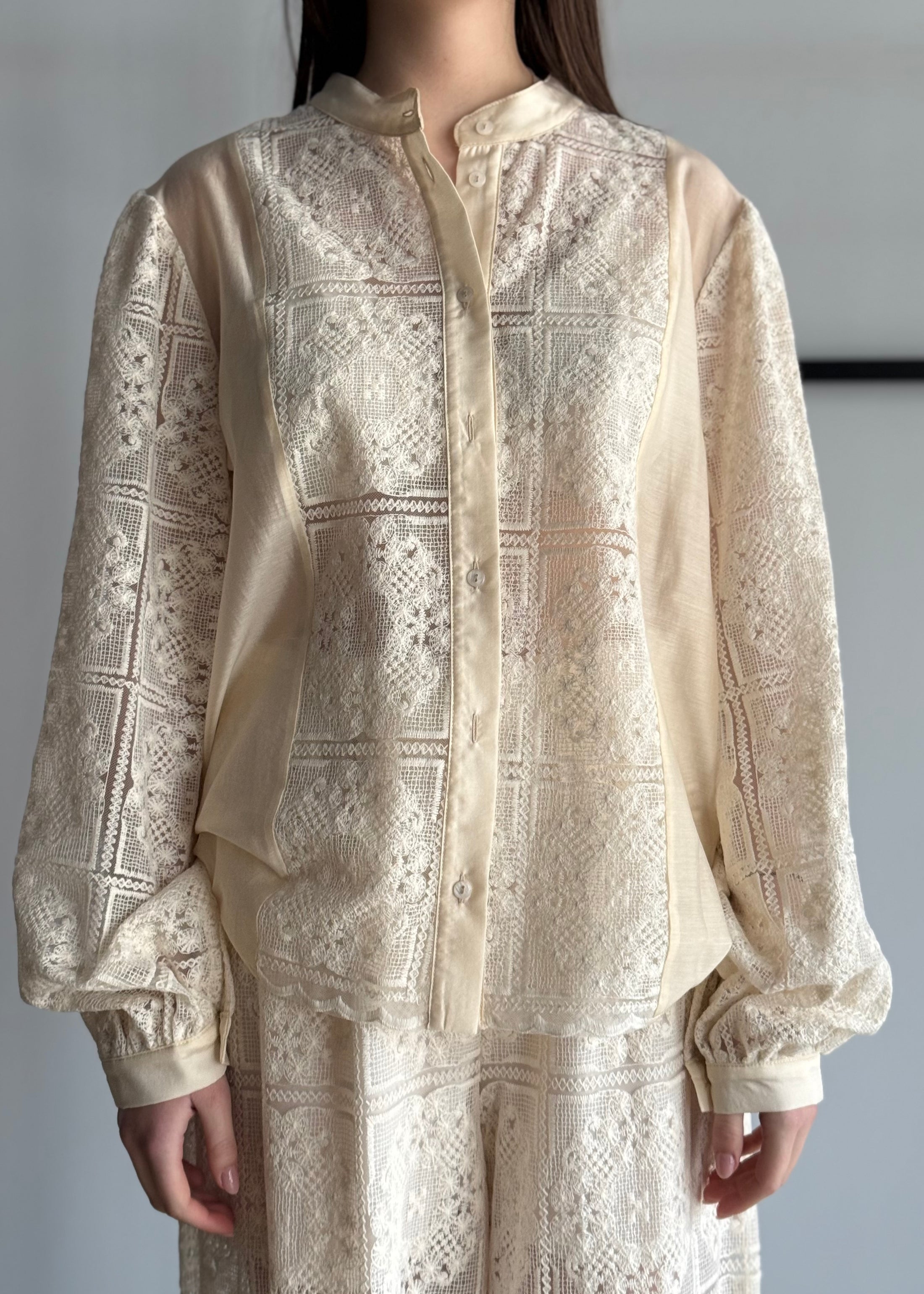 Camicia ZAHJR in pizzo ricamata