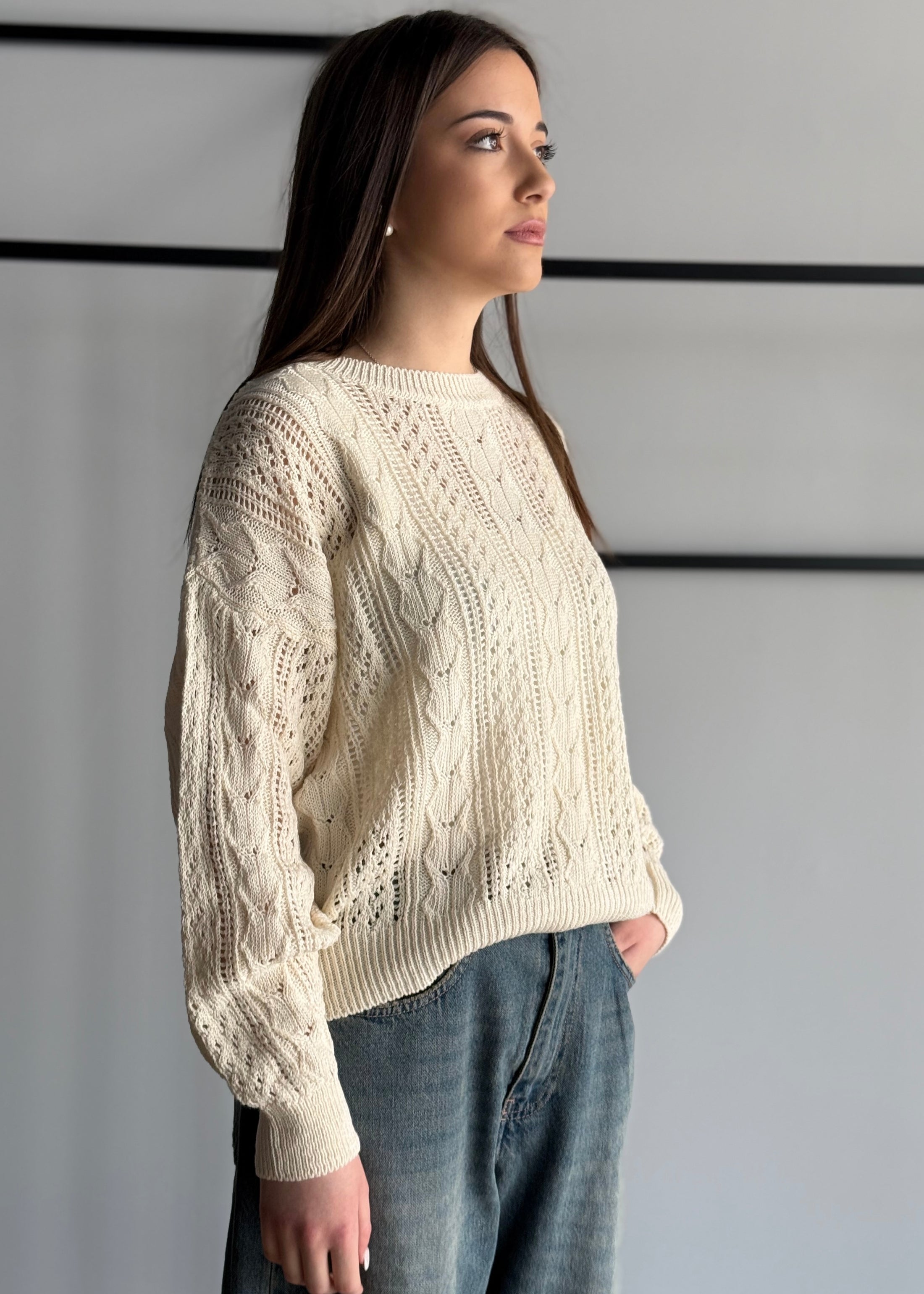 Maglia ZAHJR traforata latte