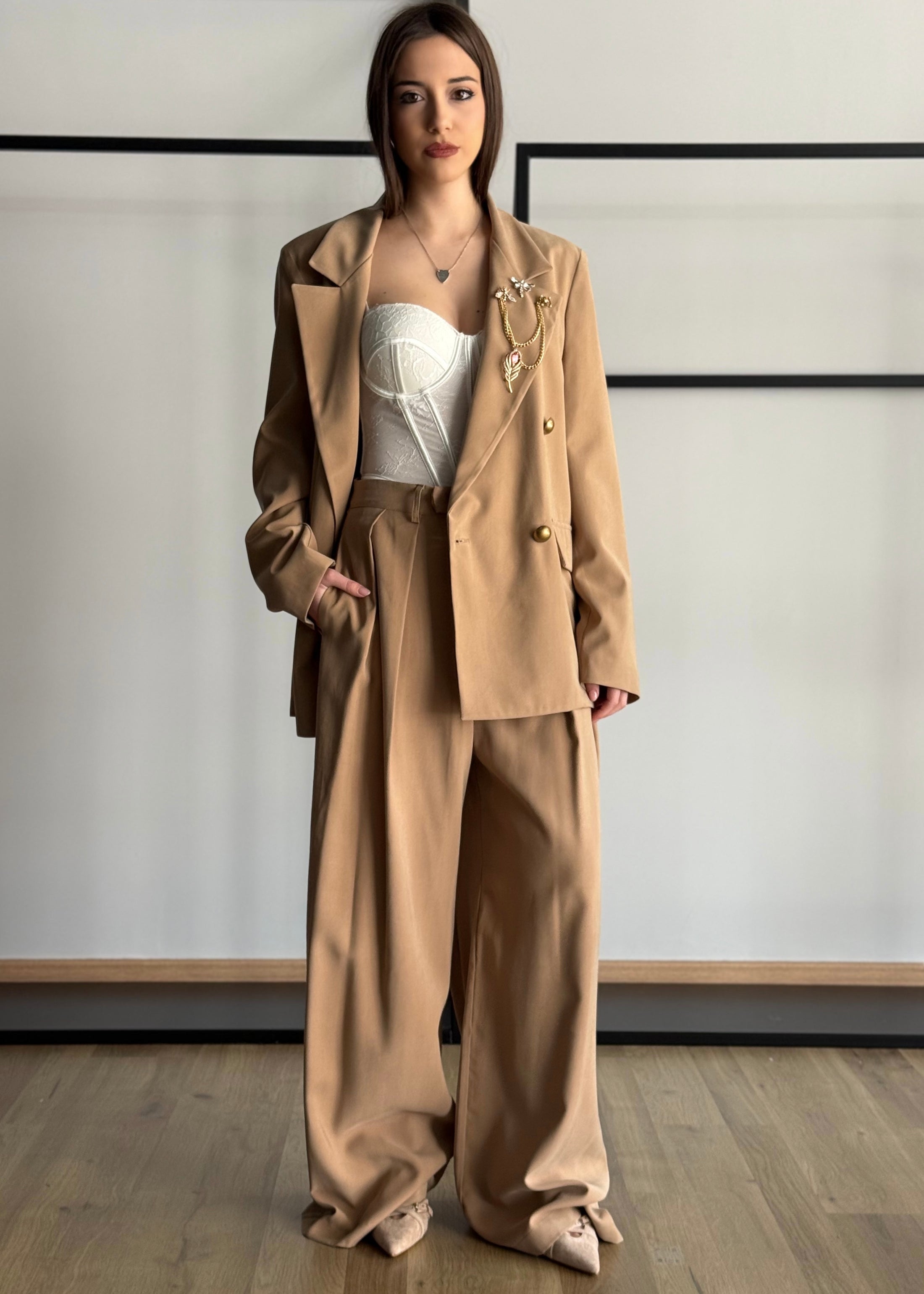 Blazer ZAHJR doppiopetto con bottoni oro