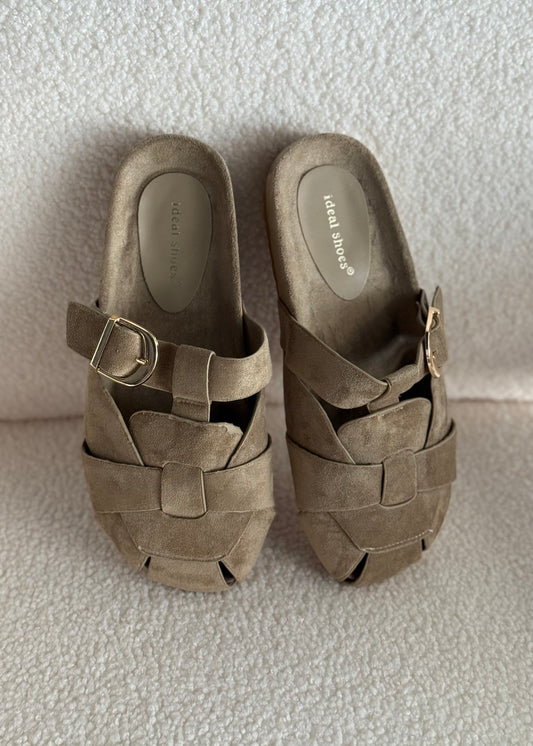 Sabot THEVICE in suede con fasce incrociate