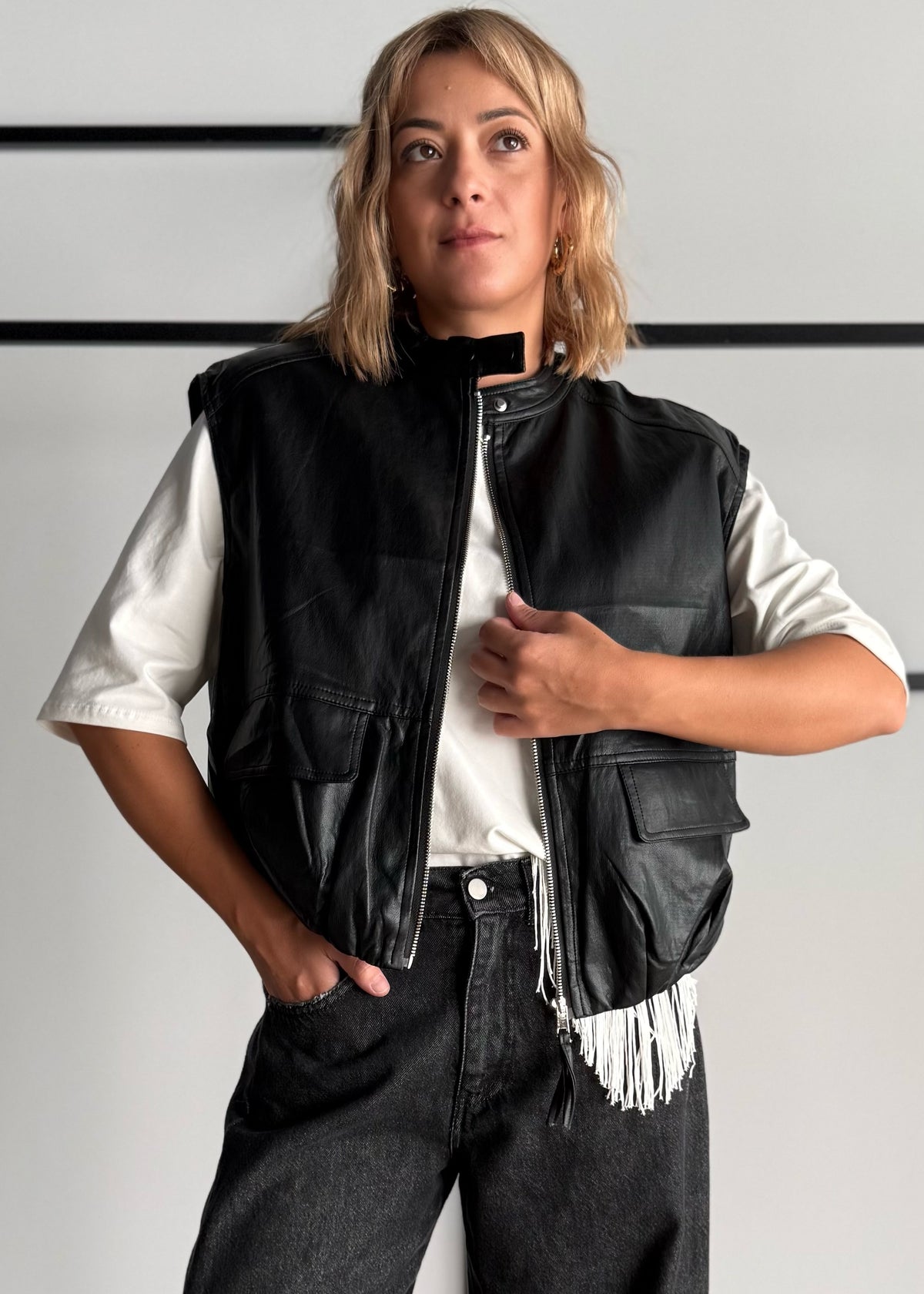 Gilet biker effetto pelle - PHILIALOFT