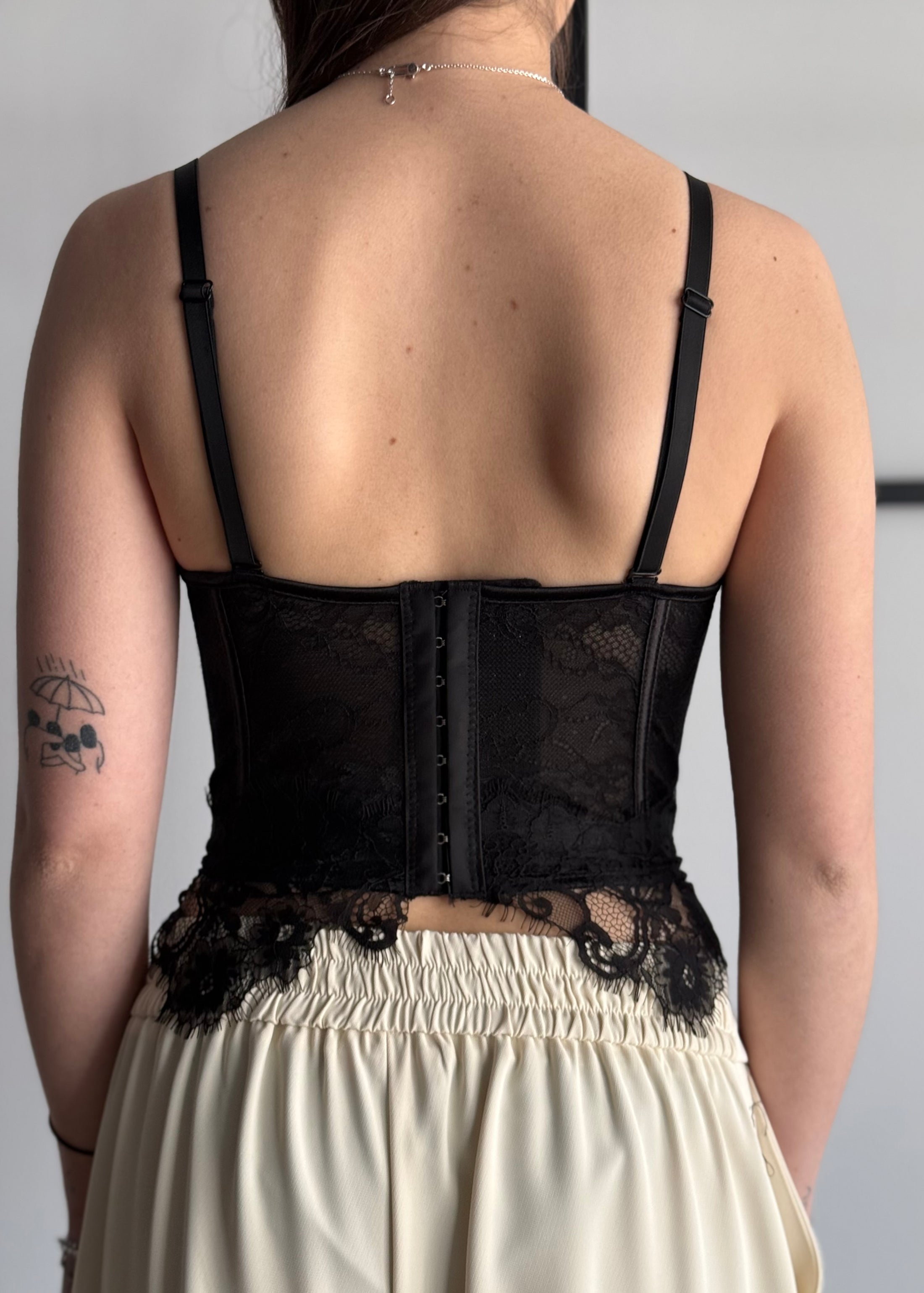 Bustier THEVICE nero in pizzo