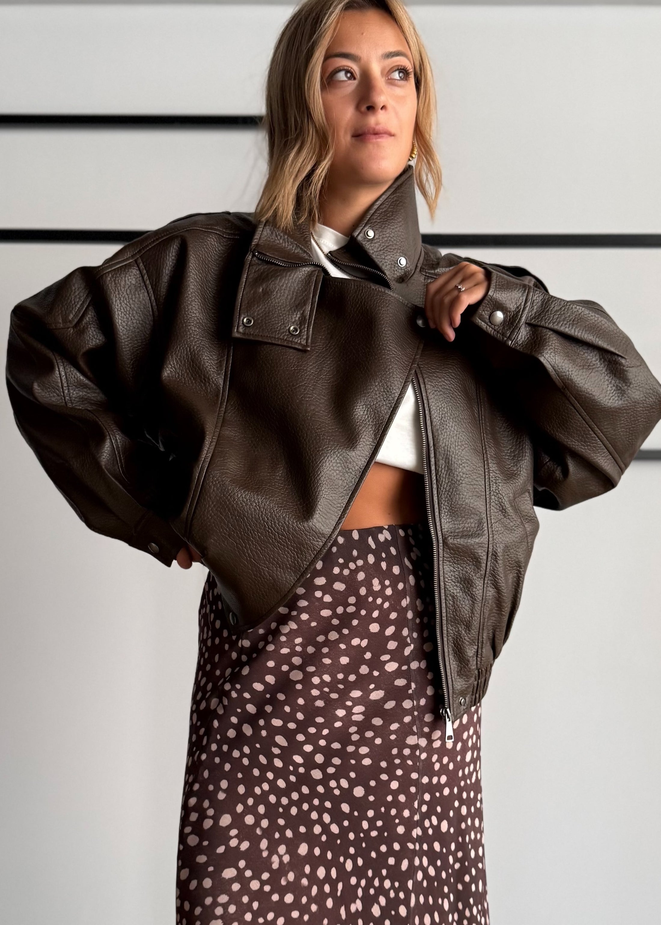 Biker Moro oversize in ecopelle
