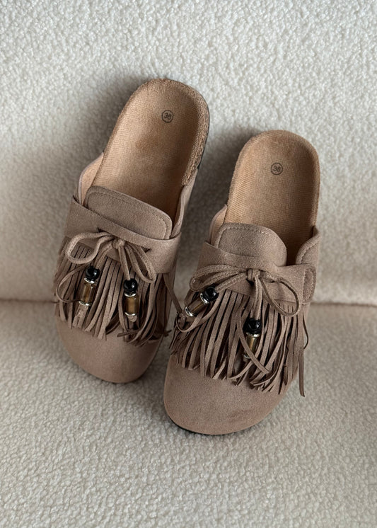 Sabot THEVICE in suede con frange