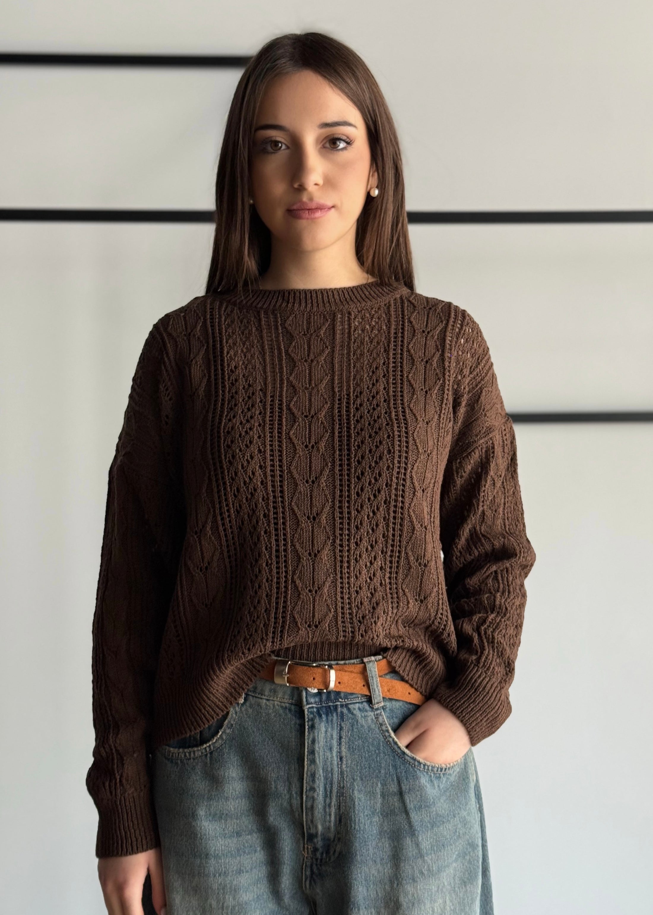 Maglia ZAHJR traforata moro