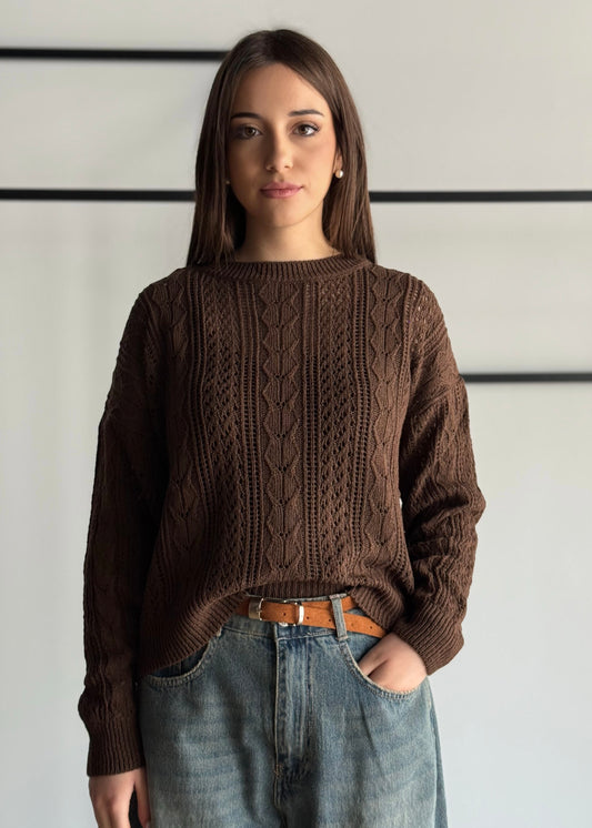 Maglia ZAHJR traforata moro