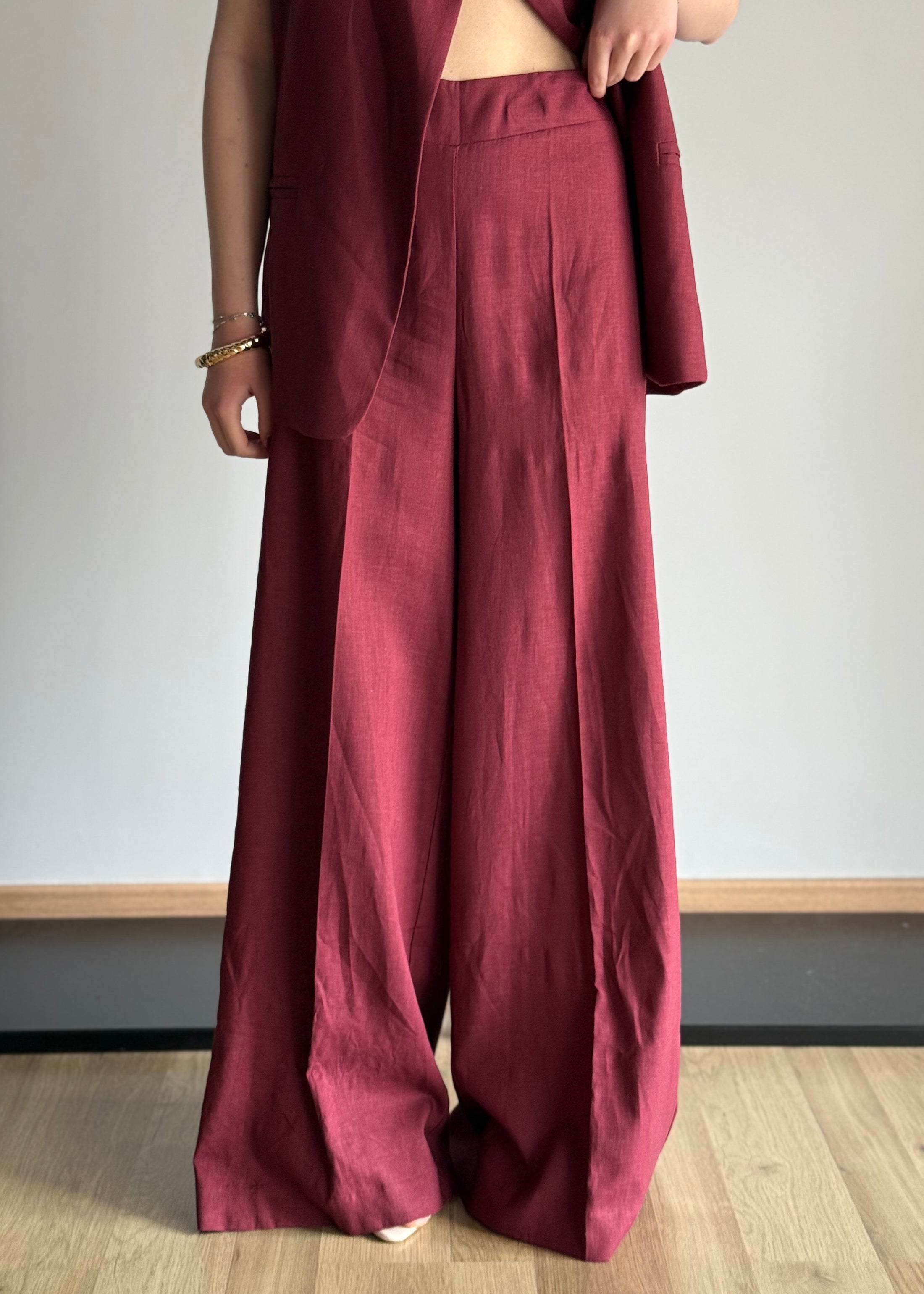 Pantalone palazzo KONTATTO bordeaux