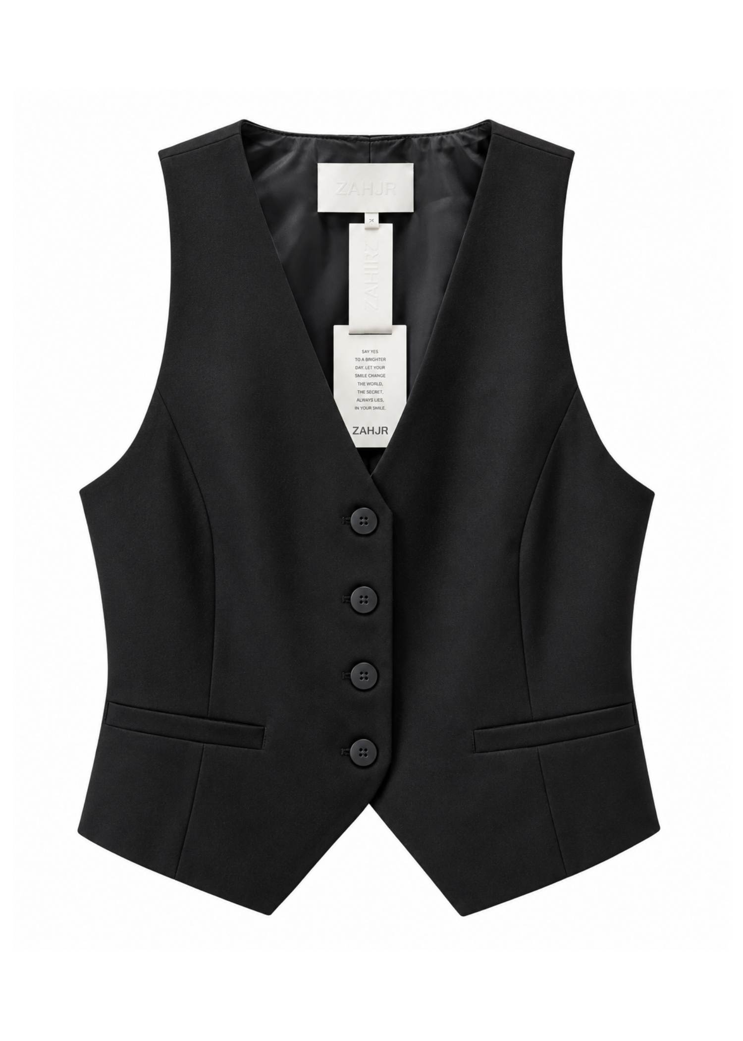 Gilet nero sartoriale con bottoni - ZAHJR