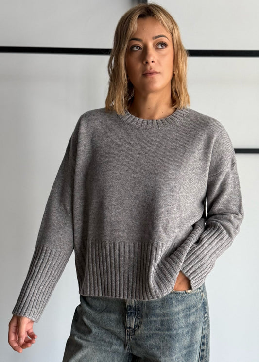 Maglia grigio 100% lana - ZAHJR