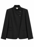 Carica l'immagine nel visualizzatore della galleria, Blazer nero con chiusura laterale - ZAHJR
