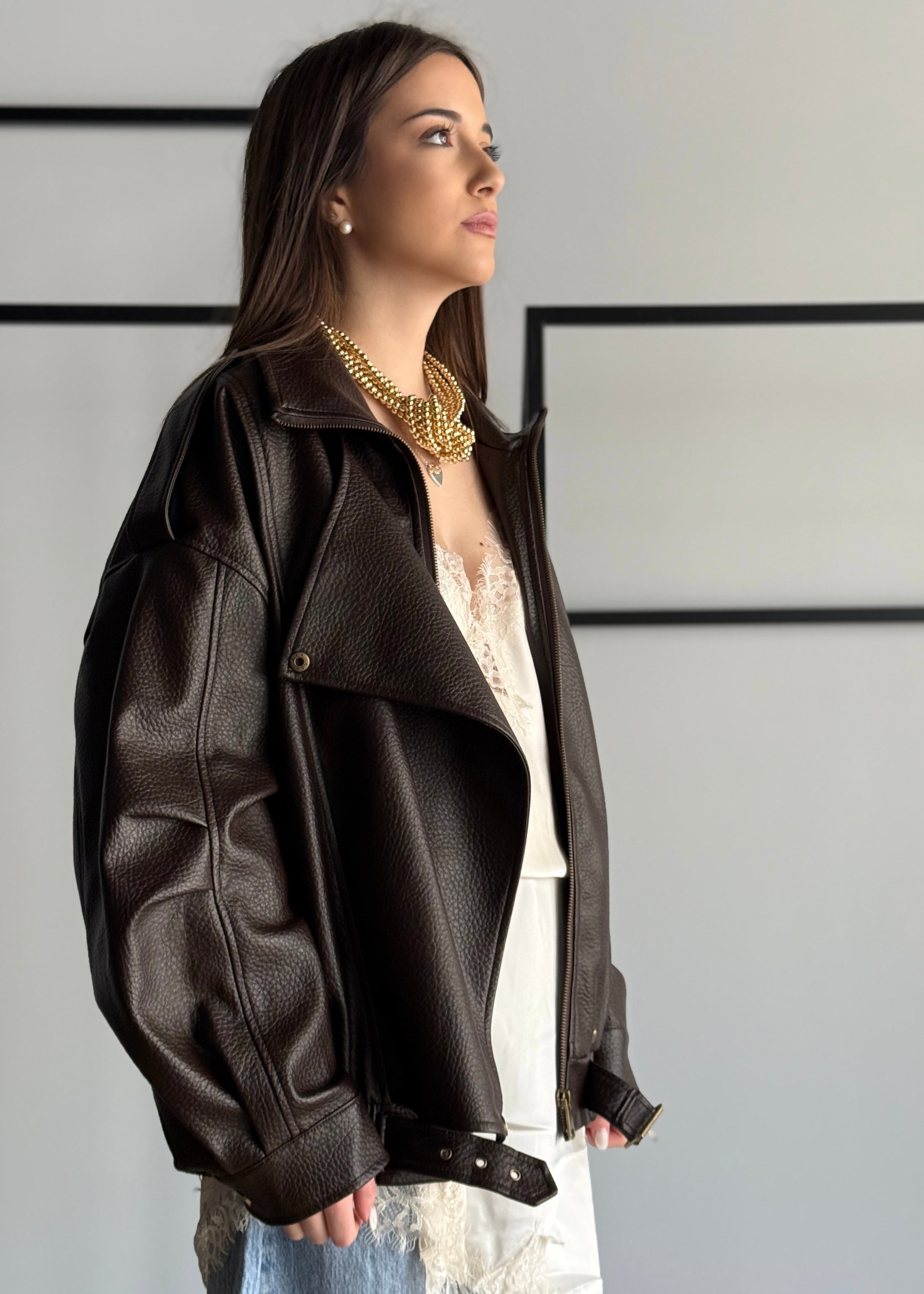 Giacca biker THEVICE in ecopelle