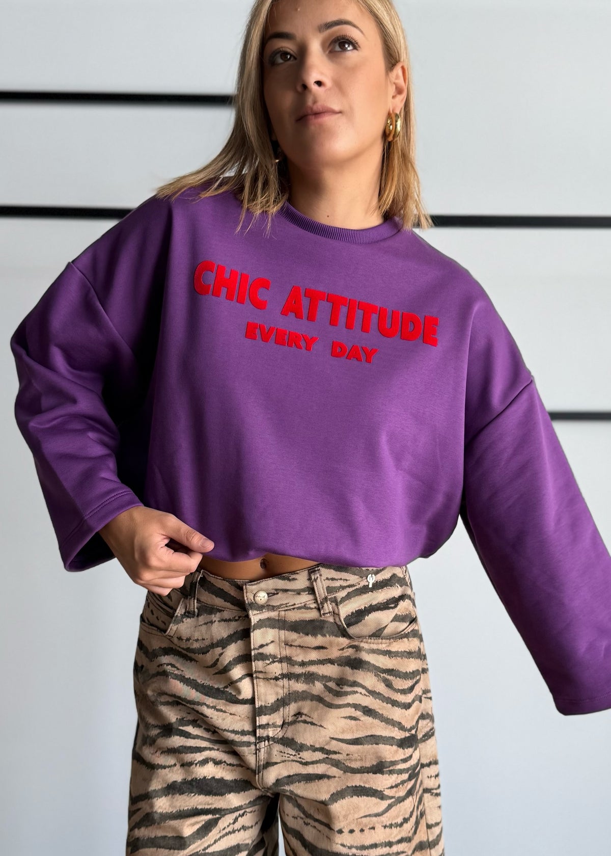Felpa chic attitude viola - KONTATTO