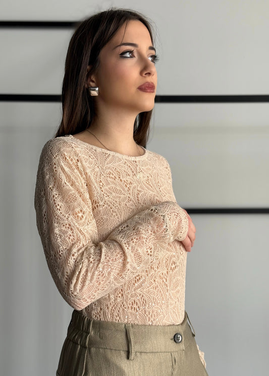 Body ZAHJR in pizzo latte