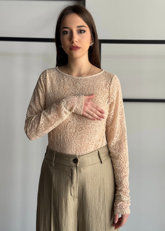 Body ZAHJR in pizzo latte