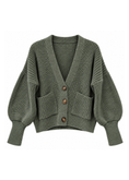 Carica l'immagine nel visualizzatore della galleria, Cardigan chunky militare con tasche - ZAHJR
