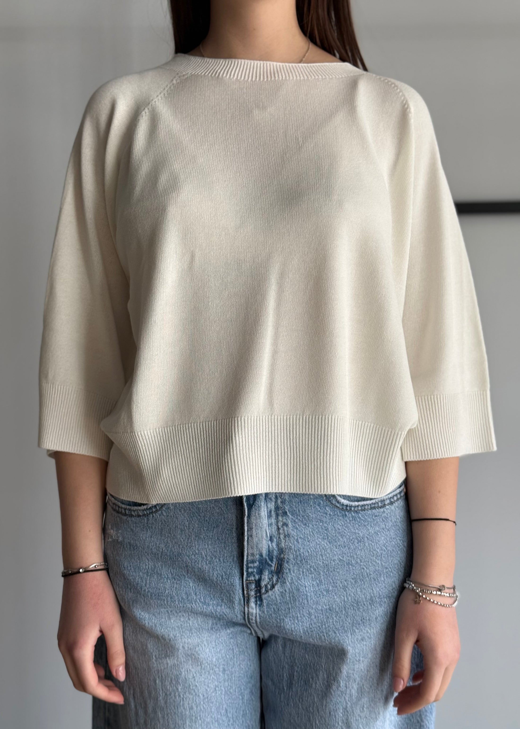 Maglia KONTATTO manica 3/4 panna