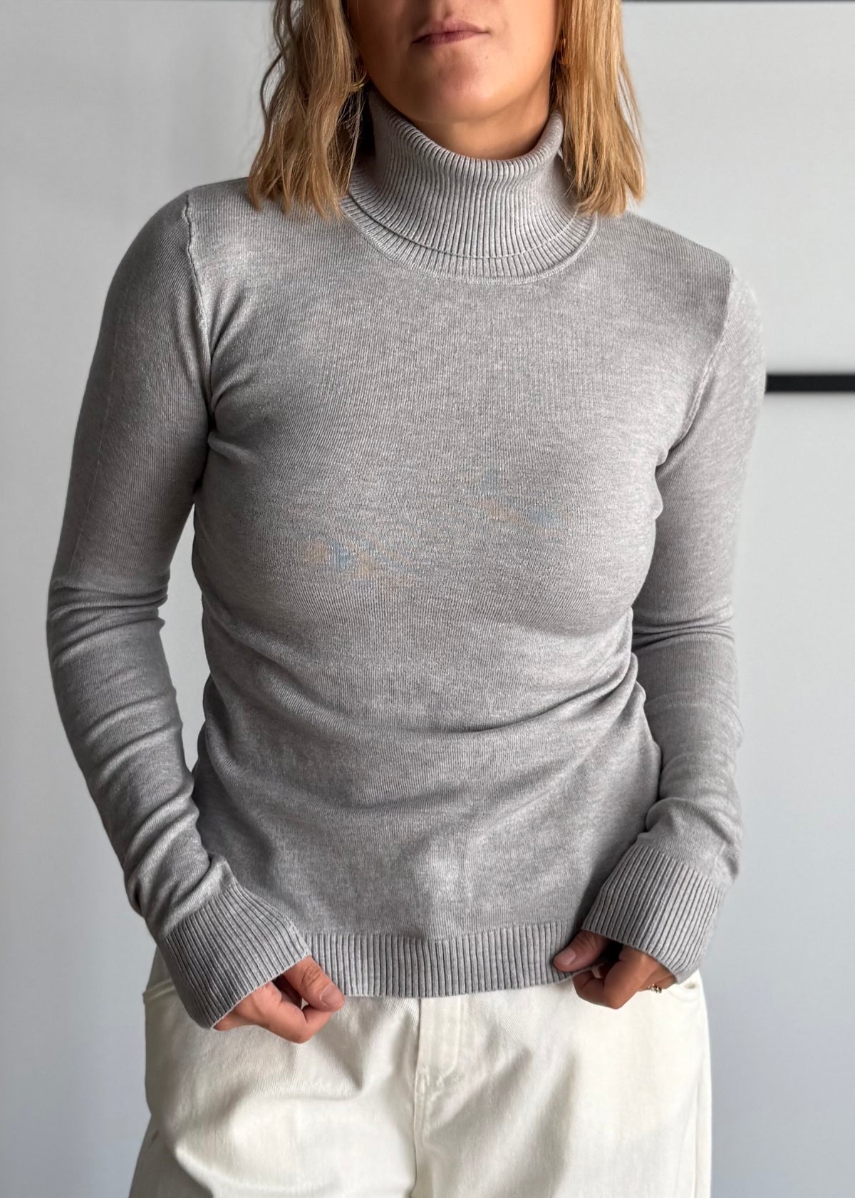 Dolcevita in maglia grigio - ZAHJR