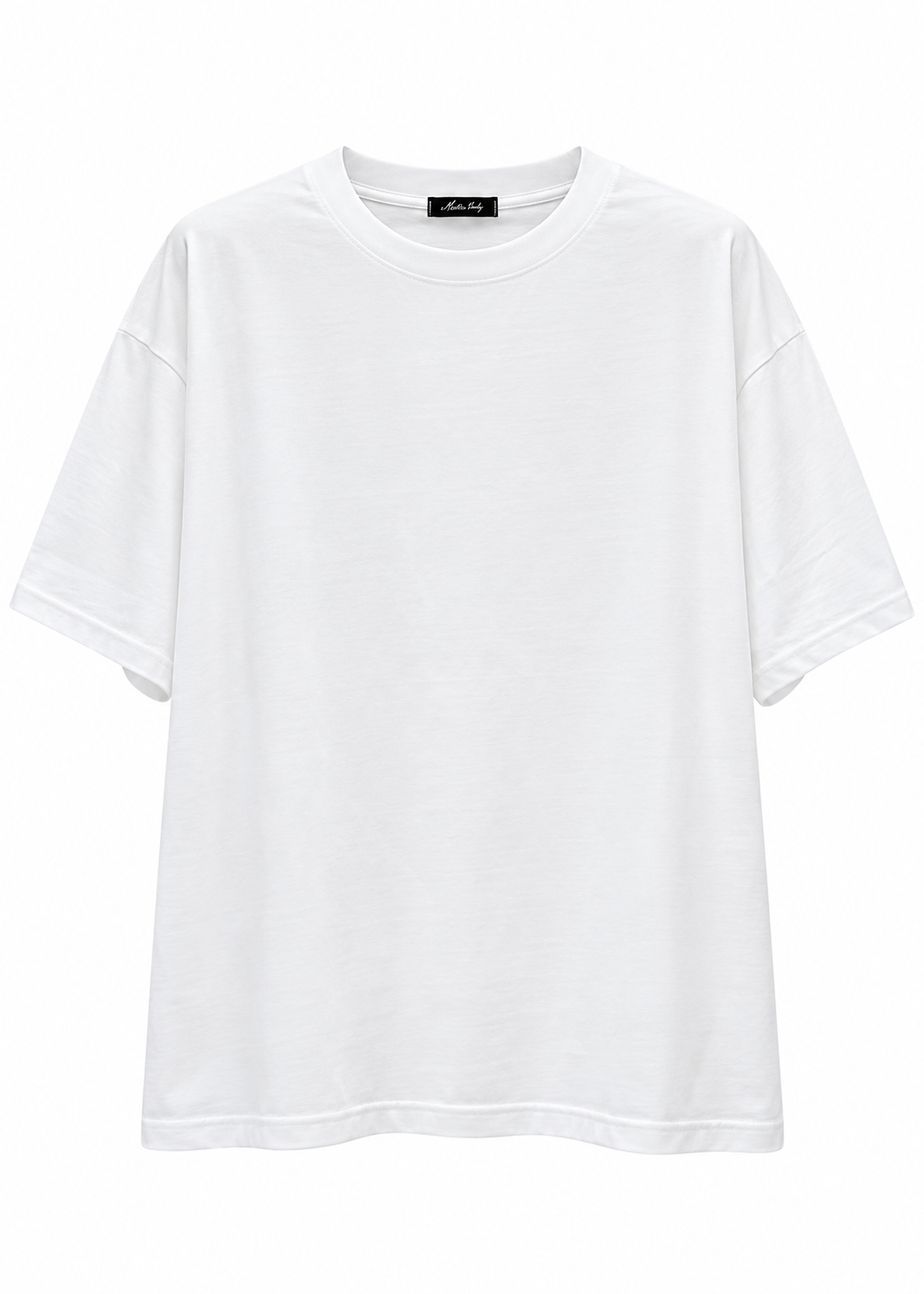 T-shirt over bianco con spalline imbottite