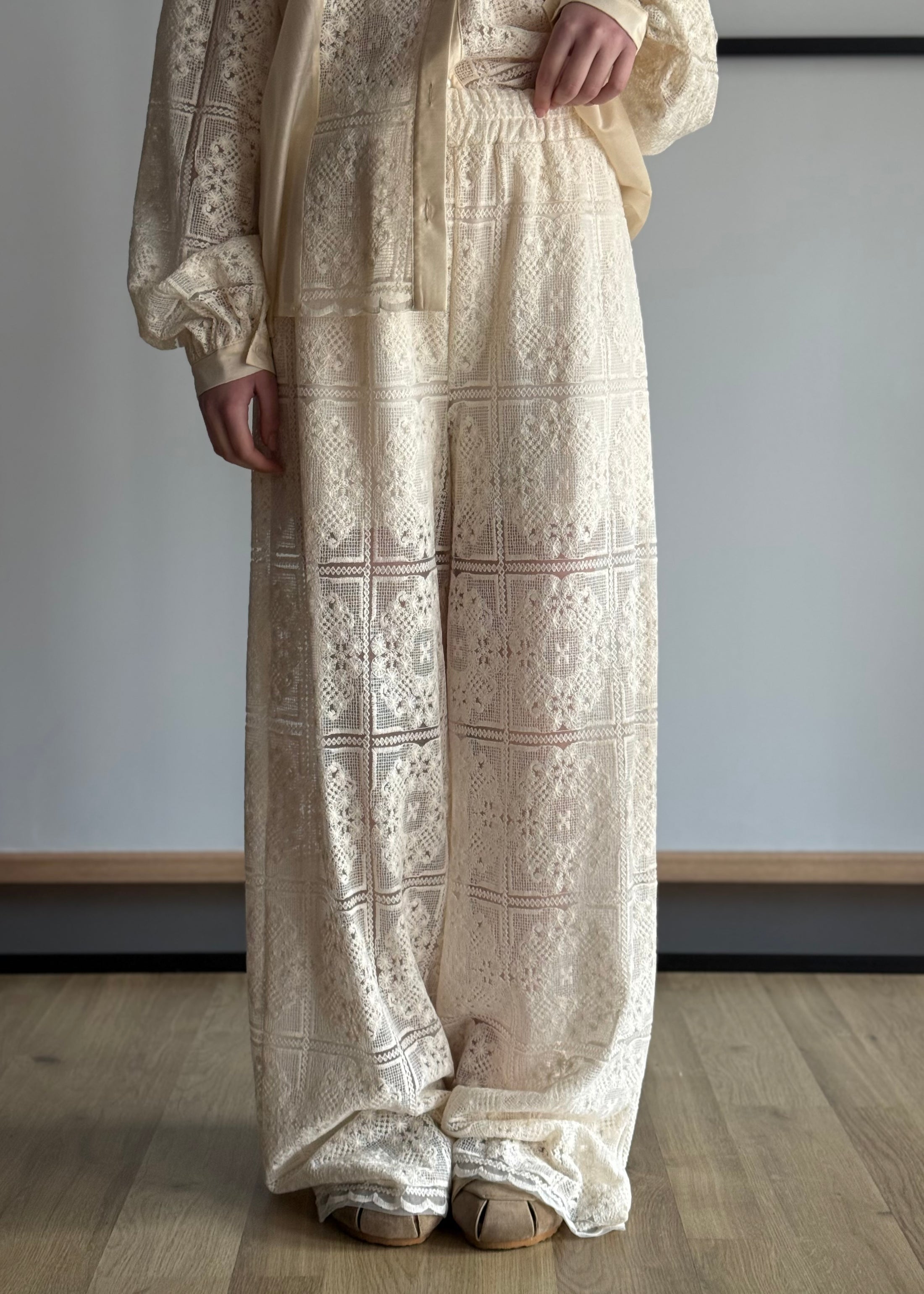Pantalone palazzo ZAHJR in pizzo
