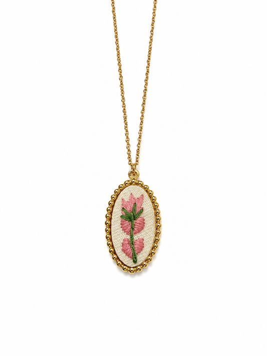 Collana fiore rosa