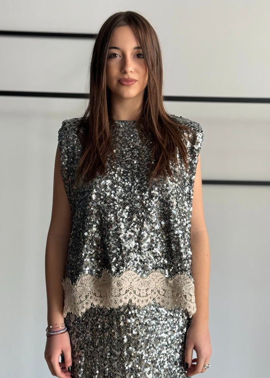 Top PHILIALOFT in paillettes