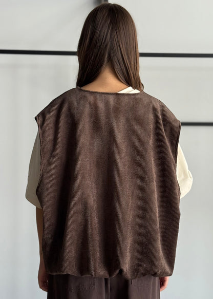 Gilet in velluto a coste con bottoni