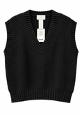 Carica l'immagine nel visualizzatore della galleria, Gilet in maglia nero con scollo V - ZAHJR
