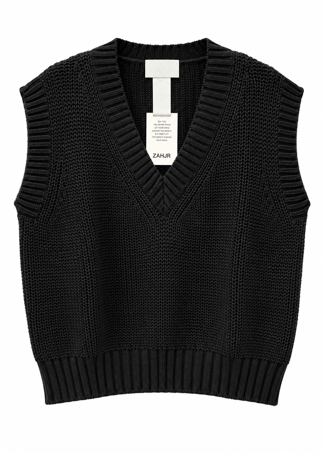 Gilet in maglia nero con scollo V - ZAHJR
