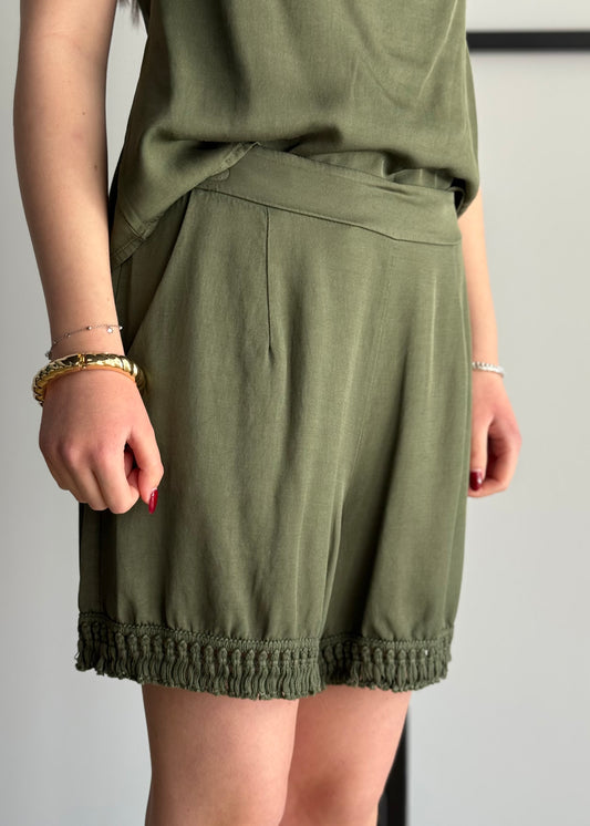 Short ZAHJR con frange militare