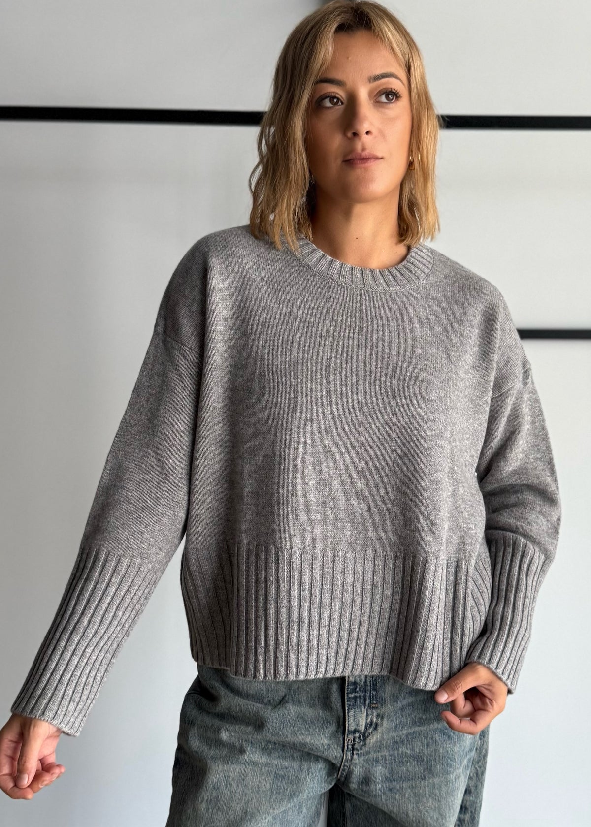Maglia grigio 100% lana - ZAHJR