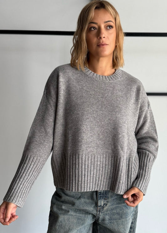 Maglia grigio 100% lana - ZAHJR