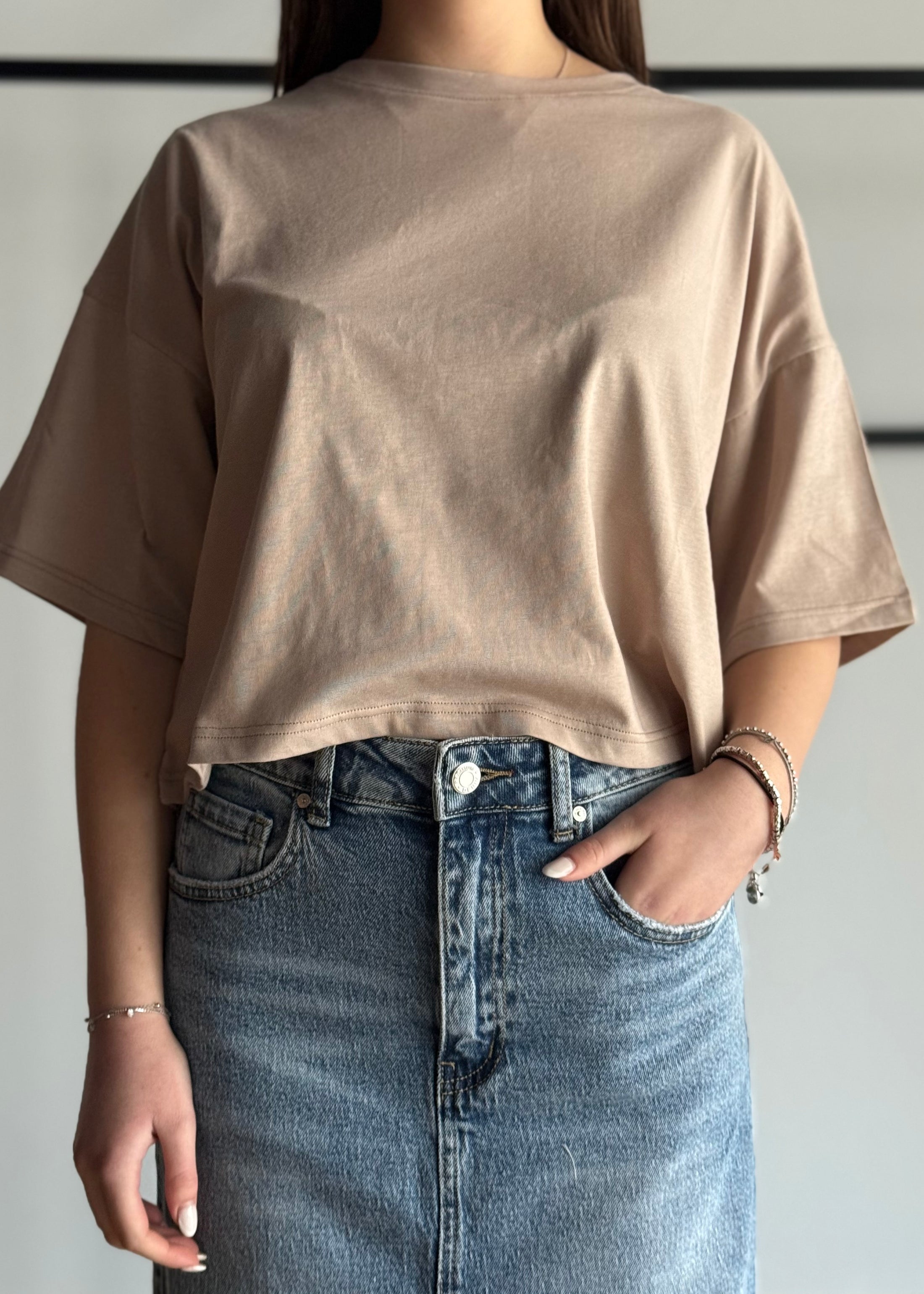 T-shirt THEVICE crop beige