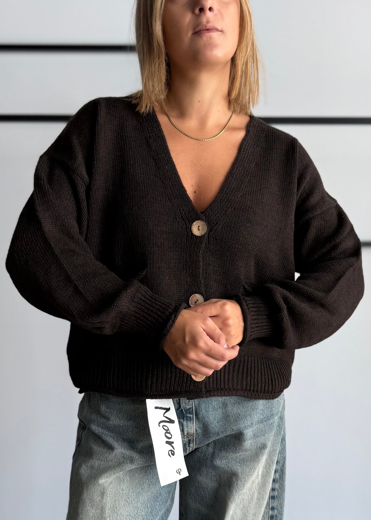 Cardigan over moro con tasche - ZAHJR