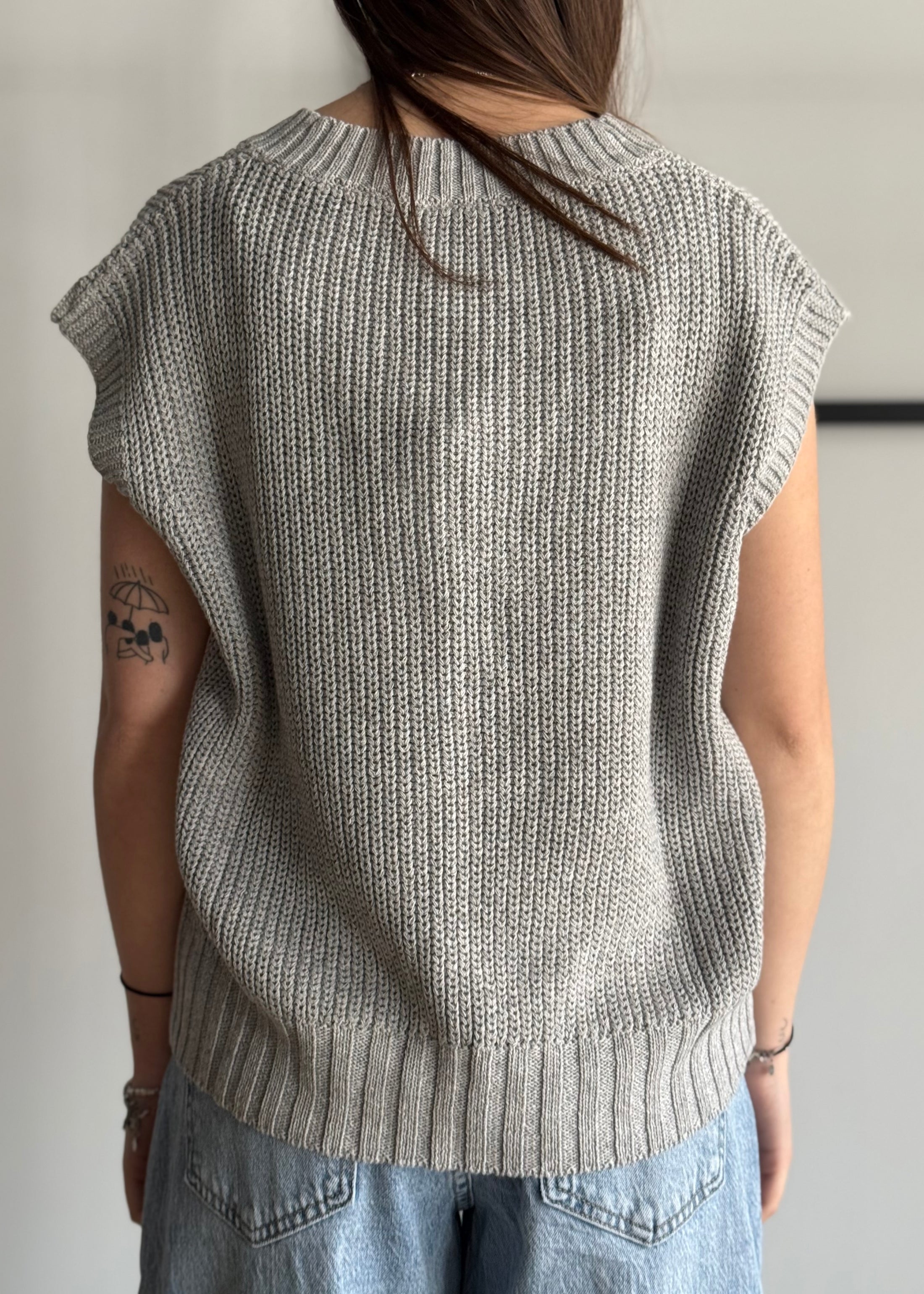 Gilet ZAHJR in maglia perla