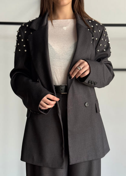 Blazer ZAHJR con spalle tempestate di strass