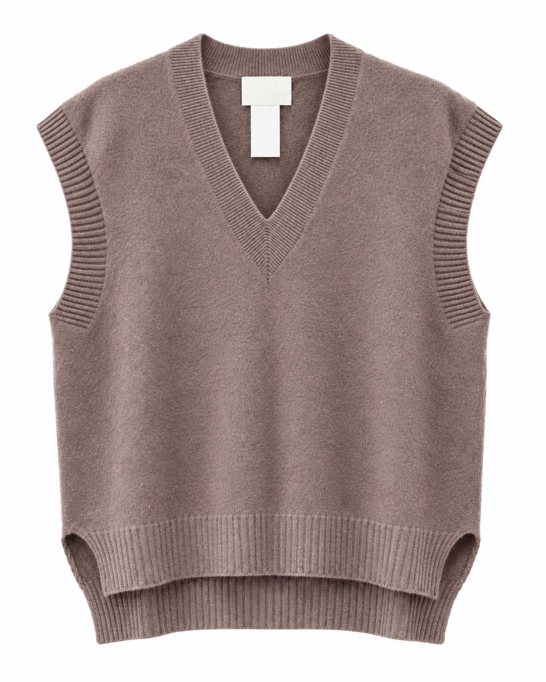 Gilet in maglia con scollo V tortora - ZAHJR