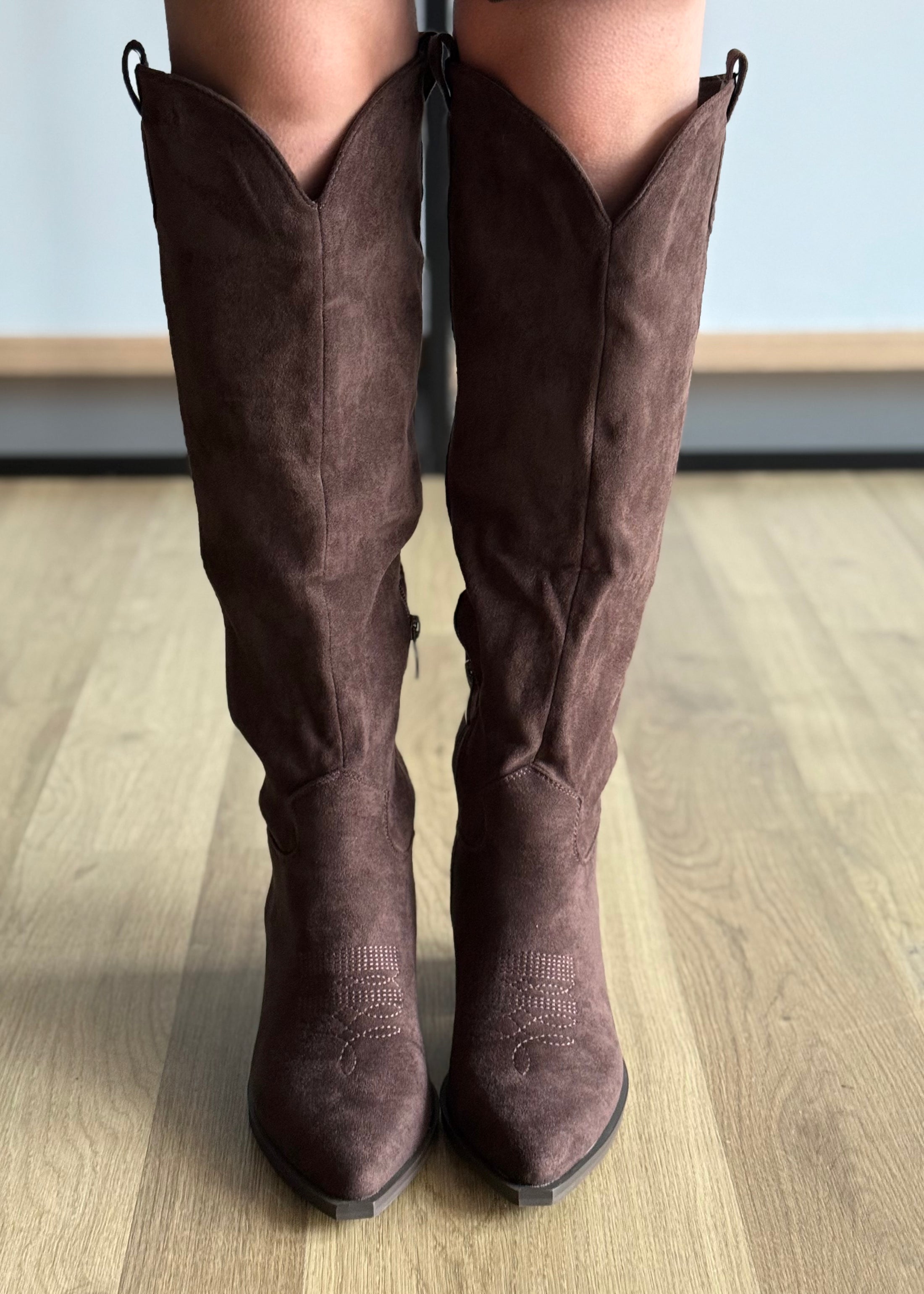 Stivali texani THEVICE in suede moro