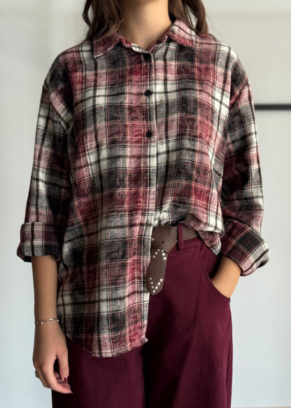 Camicia in flanella a quadri oversize