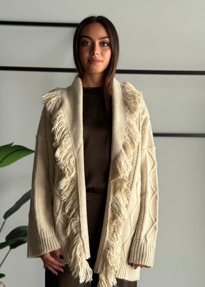 Cardigan con frange -KONTATTO