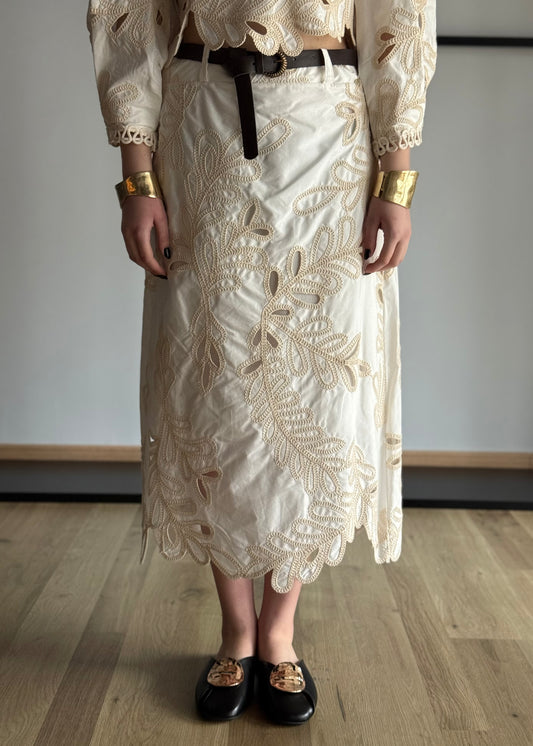 Gonna midi PHILIALOFT ricamata